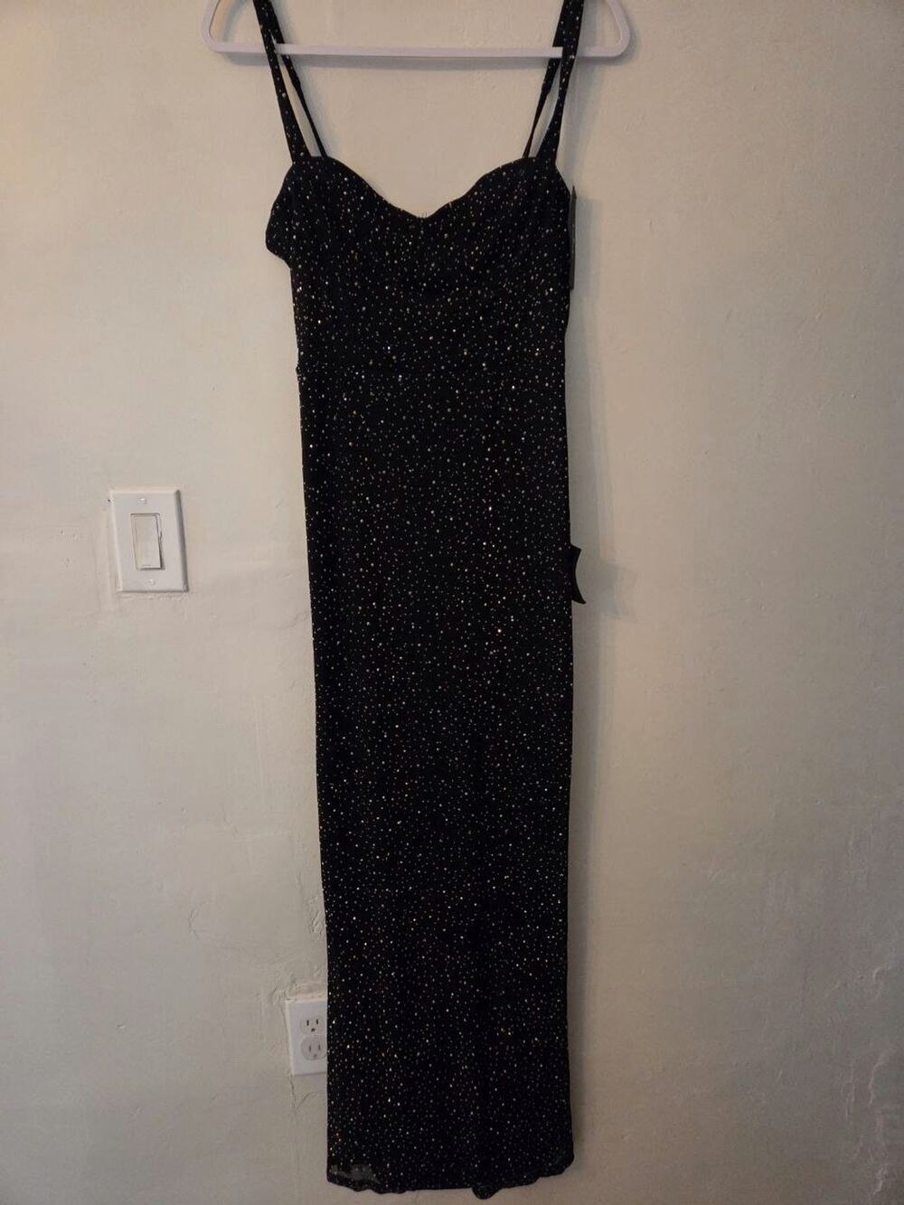 Lulu's Dress M Black Star Sparkle Authentic Resale